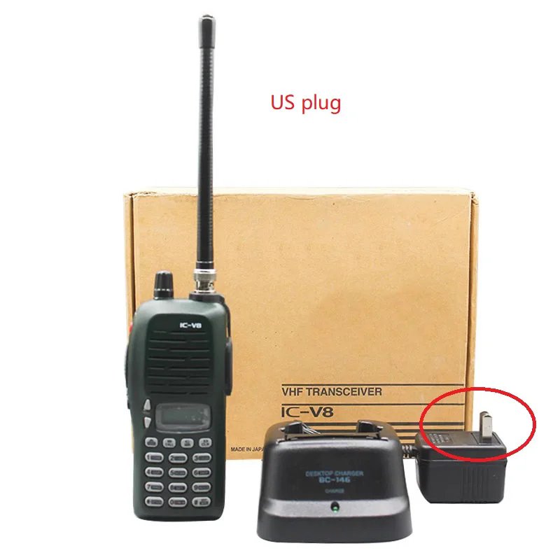 IC-V8 Maritime Marine VHF Walkie Talkie Handheld Walkie Talkie Transceiver Waterproof 5W Powerful 2 Way Radio Battery Pack